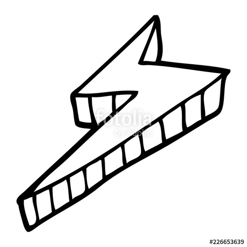 500x500 line drawing cartoon decorative lightning bolt stock image - Lightning Bolt Drawing