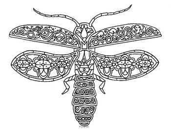 350x270 Lightning Bug Firefly Insect Zentangle Coloring - Lightning Bug Drawing