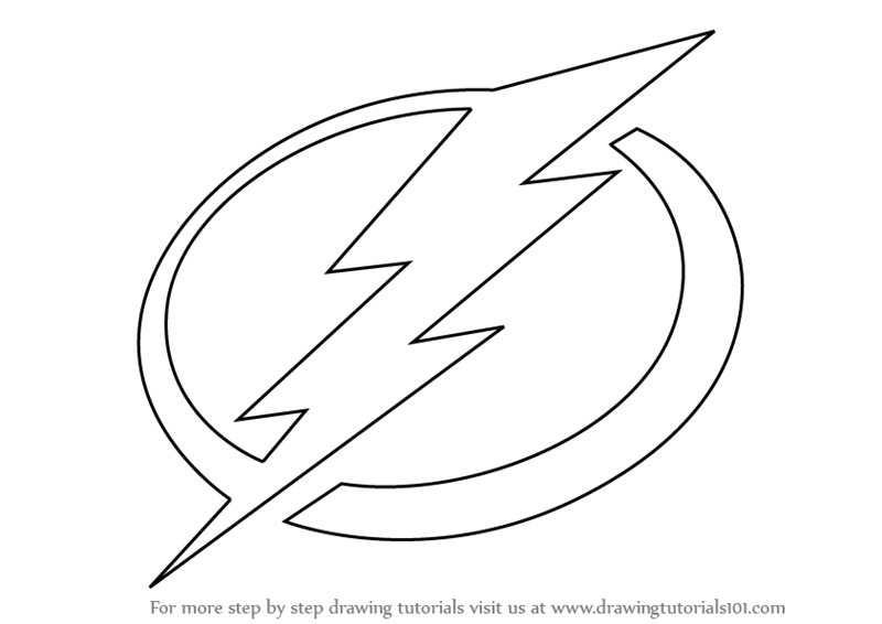 800x566 Learn How To Draw Tampa Bay Lightning Logo - Lightning Drawing