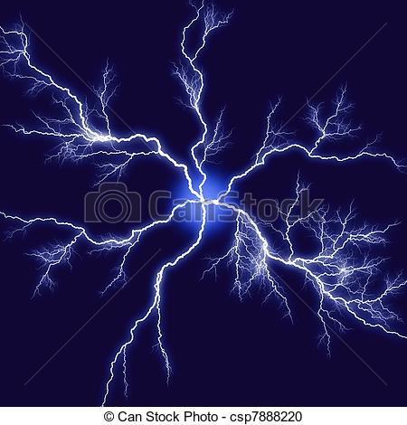450x470 Abstract Lightning Illustration Over Black Blue Background - Lightning Drawing