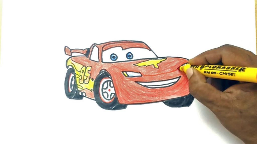 1024x576 How To Draw Lightning Mcqueen From Cars How To Draw Stuff - Lightning Mcqueen Drawing