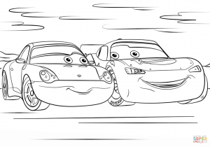 300x210 Free Printable Lightning Mcqueen Coloring Pages Kids With Cars - Lightning Mcqueen Line Drawing