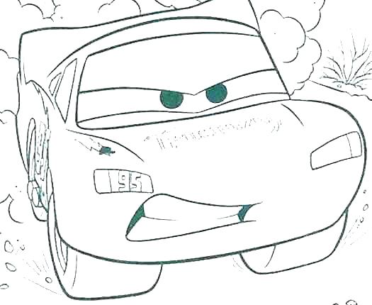 525x430 Lightening Mcqueen Coloring - Lightning Mcqueen Line Drawing