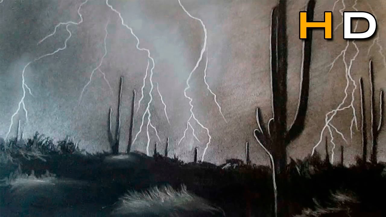 1280x720 how to draw a realistic thunderstorm step - Lightning Storm Drawin...