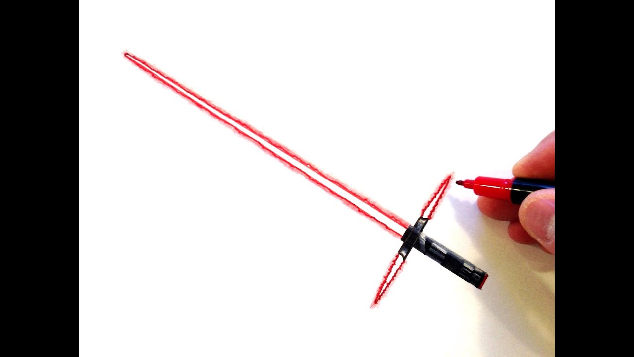 1280x720 how to draw kylo ren's lightsaber - Lightsaber Drawing