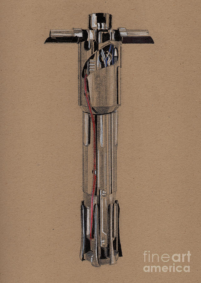 642x900 kylo ren lightsaber drawing drawing - Lightsaber Drawing