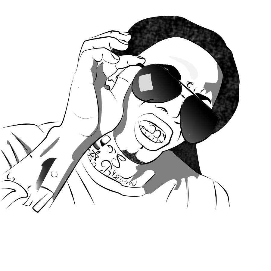 900x900 Luxurius Lil Wayne Coloring Pages For With Coloring Book - Lil Wayne Cartoon Drawing