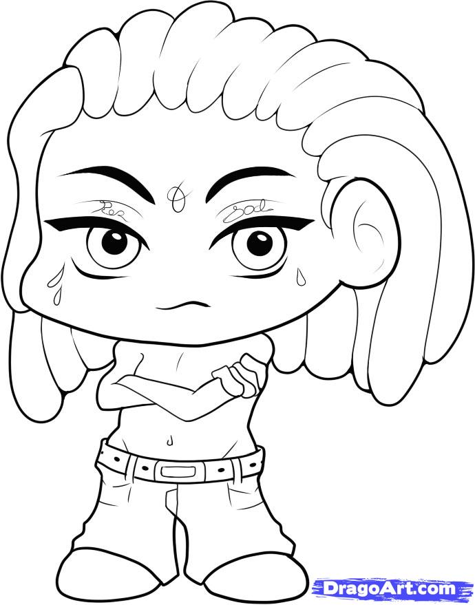 690x879 Draw Chibi Lil Wayne, Step - Lil Wayne Cartoon Drawing