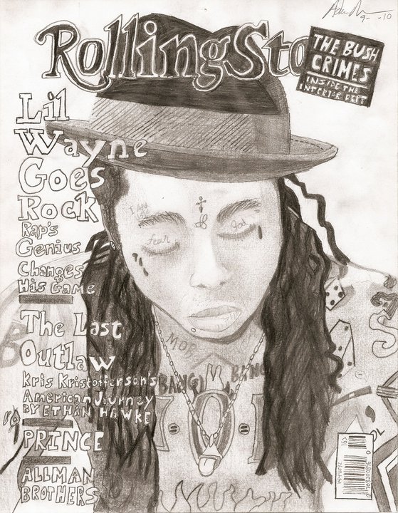 559x720 Lil Wayne Rolling Stone Cover Drawing Click, View, Learn - Lil Wayne Drawing