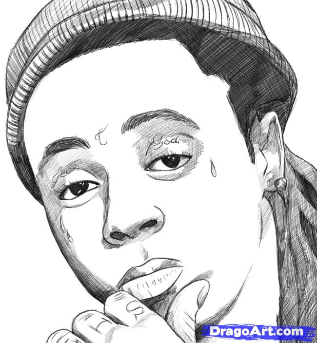 650x704 Step How To Draw Lil Wayne - Lil Wayne Drawing