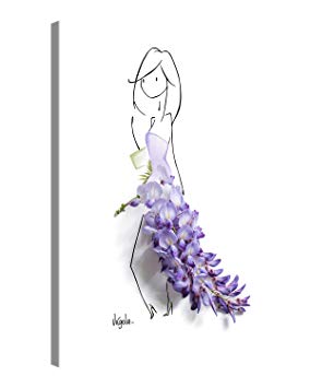 284x355 Canvas Print Wall Art Illustration - Lilac Drawing
