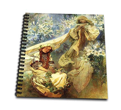 425x386 db alphonse muchas painting madonna - Lillies Drawing