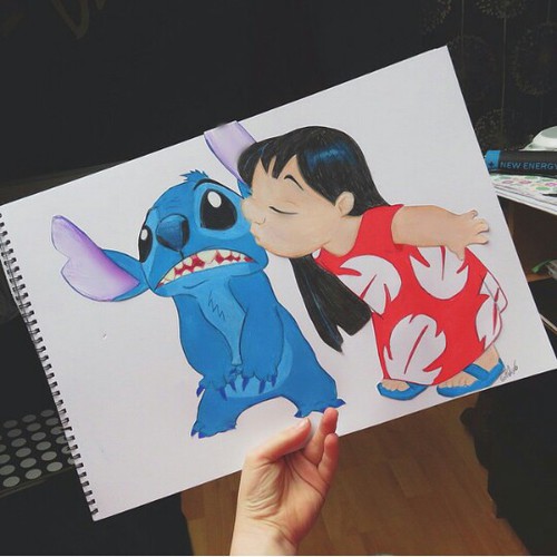 500x500 Lilo And Stitch Drawing Tumblr On We Heart It - Lilo And Stitch Drawing