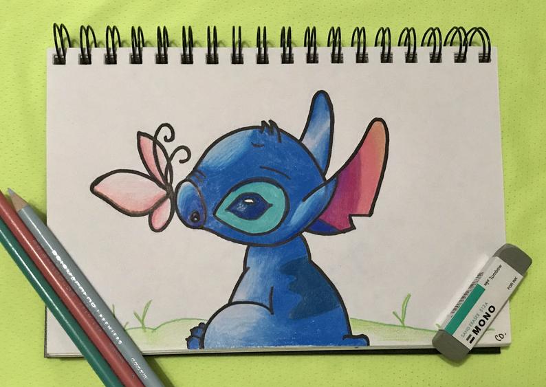 794x563 ohana means family prismacolor pencil drawing of etsy - Lilo And Stitch Drawing Ohana