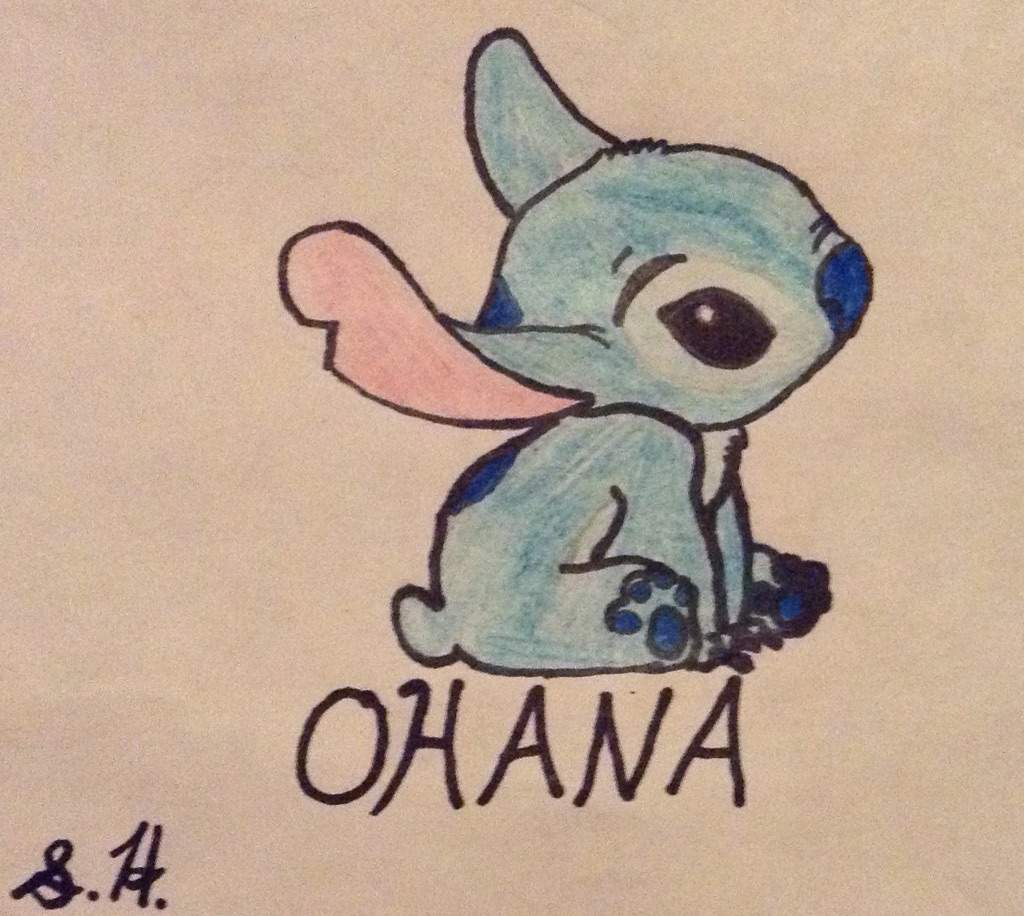 Stitch Ohana Drawing Outline