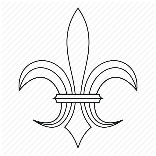 512x512 Fleur, Flower, France, Lily, Line, Outline, Royal Icon - Lily Line Drawing