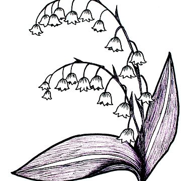 360x360 Lily Of The Valley Drawing Metal Print - Lily Of The Valley Drawing