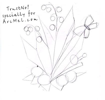 423x400 How To Draw Lilies Of The Valley Step - Lily Of The Valley Flower Drawing