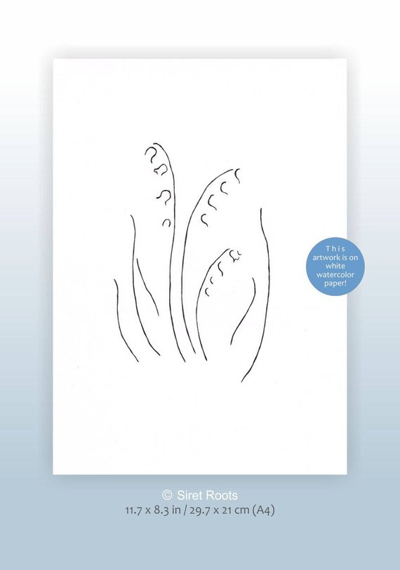 570x813 Items Similar - Lily Of The Valley Line Drawing