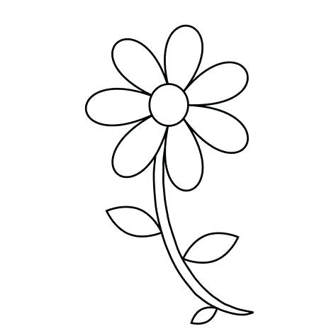 474x474 Flower Drawing Outline Stylized Flower Hand Drawing Hibiscus - Lily Outline Drawing