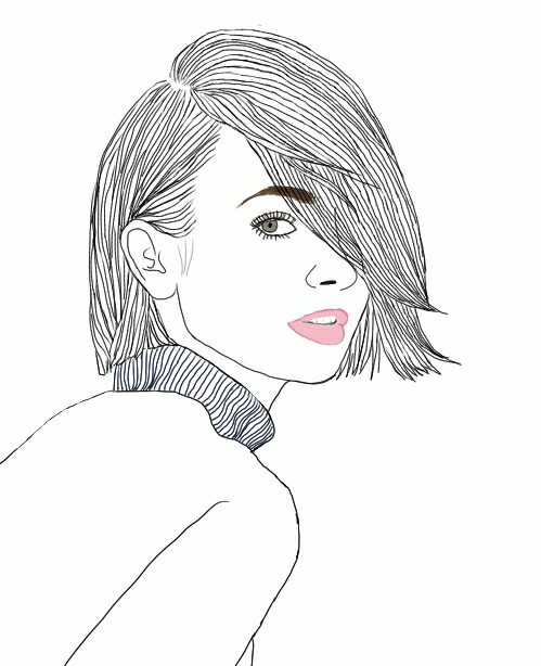499x614 Lily Collins Shared - Lily Outline Drawing