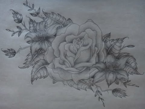 480x360 Rose Lily Tattoo Design Speed Drawing - Lily Tattoo Drawing