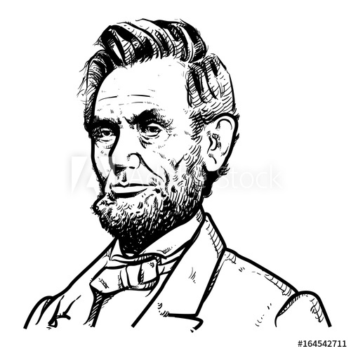 500x500 Abraham Lincoln Vector Illustration, Abraham Lincoln Drawing - Lincoln Drawing