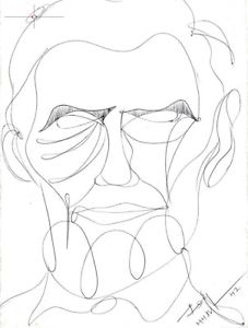 227x300 Abstract Portrait Drawing, Abraham Lincoln - Lincoln Drawing