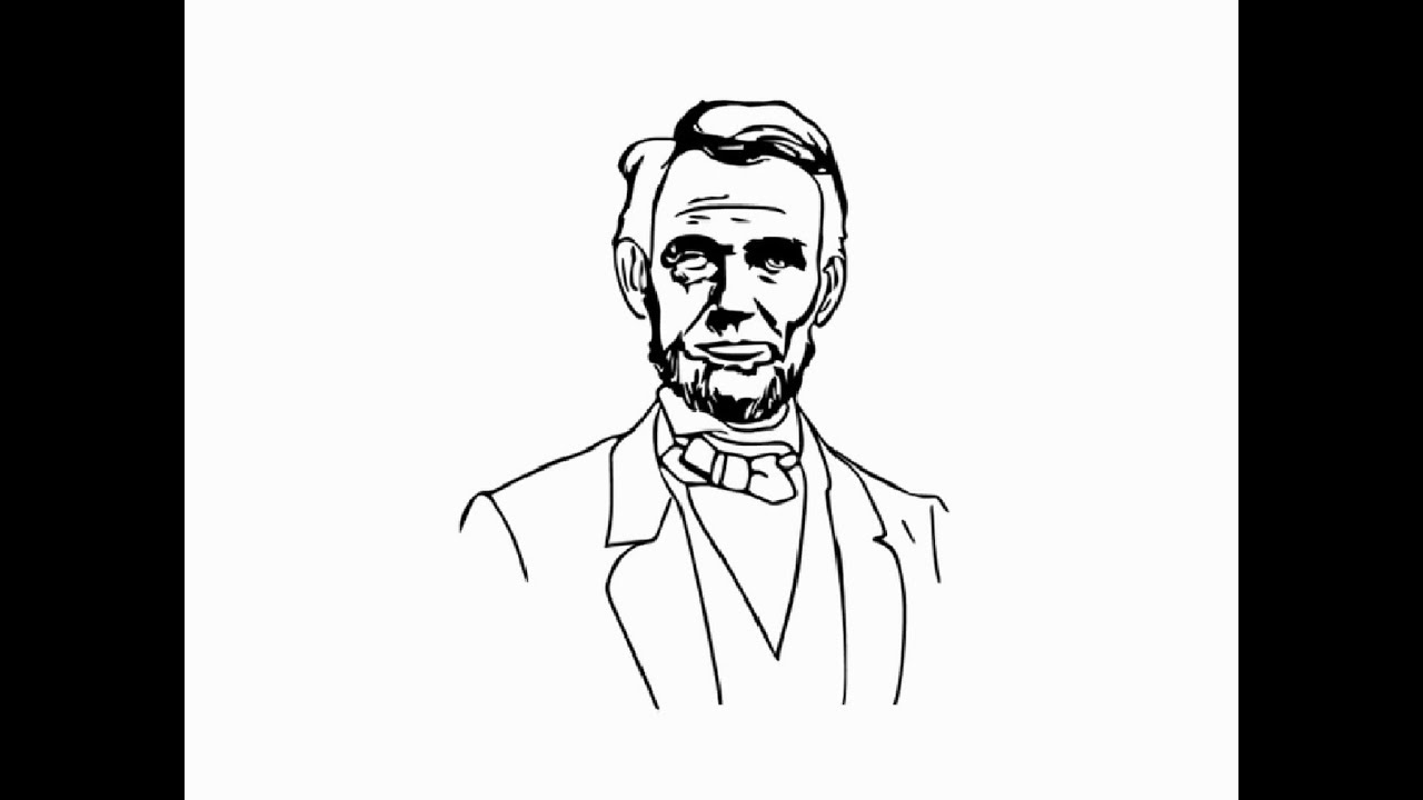 1280x720 How To Draw Abraham Lincoln Face Pencil Drawing Step - Lincoln Drawing