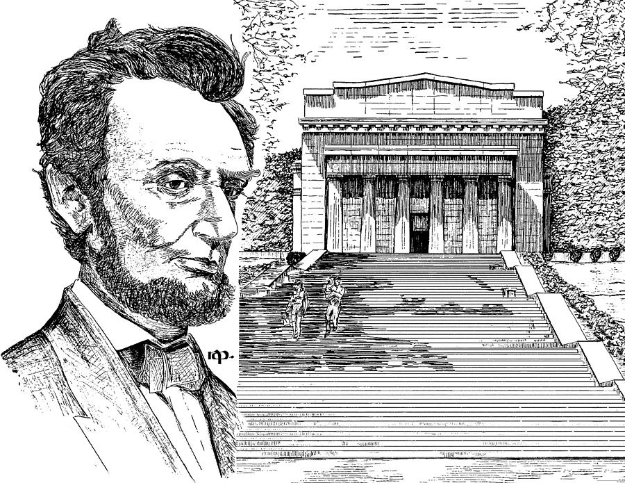 900x695 lincoln memorial drawing - Lincoln Memorial Drawing