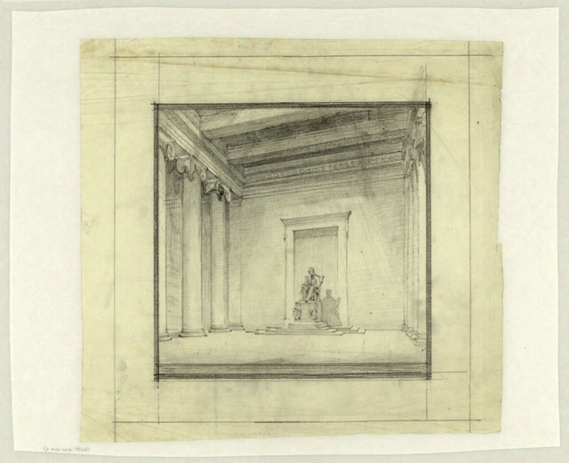 640x521 henry bacon's early drawings of the lincoln memorial - Lincoln Memorial Drawing