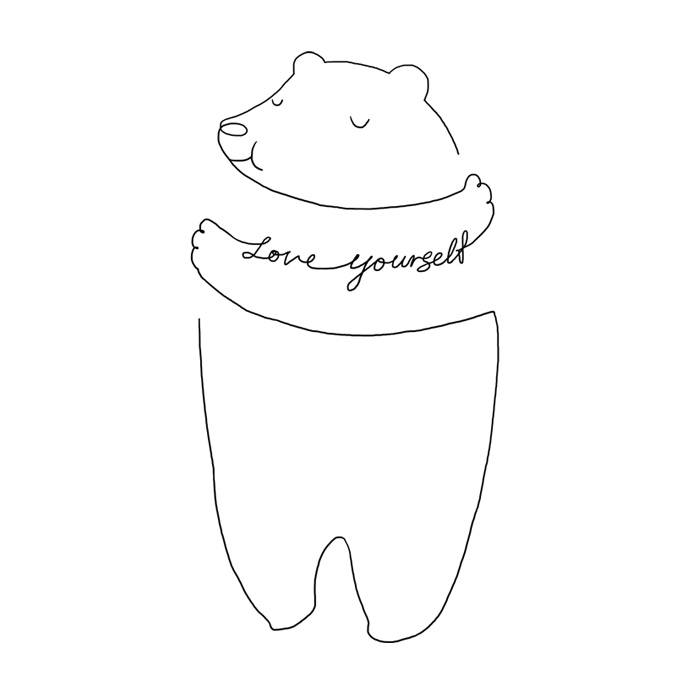 700x700 Simple Line Art To Remind You To Love Yourself More Every Day - Line Art Drawing