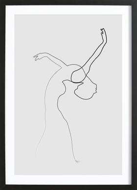 280x386 One Line Dancer As Poster - Line Dance Drawing
