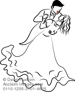 244x300 Simple Line Drawing Of A Couple Dancing Together Clipart Illustration - Line Dance Drawing