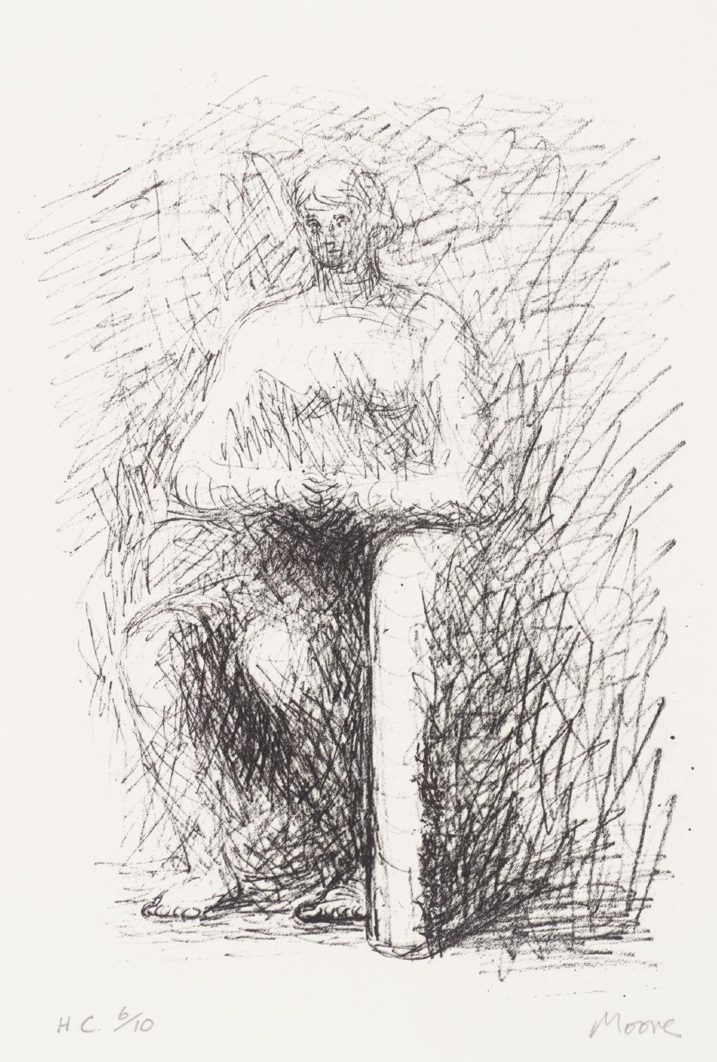1037x1536 Seated Figure I Line Drawing', Henry Moore Om, Ch, Tate - Line Drawing