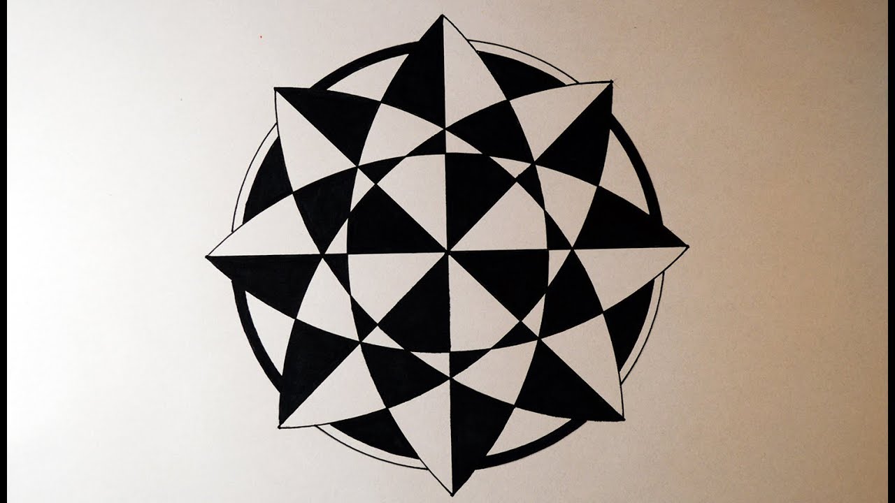 1280x720 Simple Geometric Art - Line Drawing Black And White