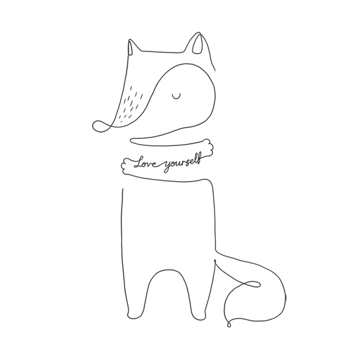 700x700 Simple Line Art To Remind You To Love Yourself More Every Day - Line Drawing Black And White