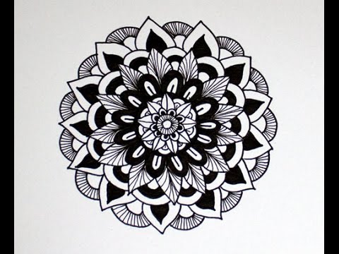 480x360 Black And White Mandala - Line Drawing Black And White