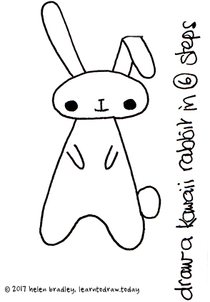 294x424 Drawings Of Bunnies Learn To Draw A Kawaii Bunny In Steps - Line Drawing Bunny Rabbit