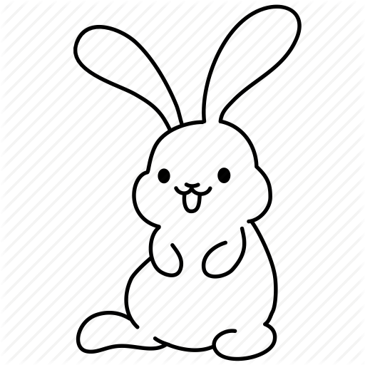 512x512 Collection Of Free Bunny Transparent Line Drawing Download On Ui Ex - Line Drawing Bunny Rabbit