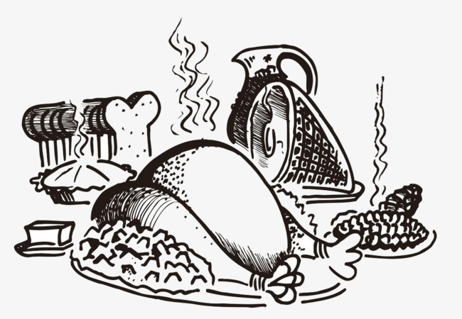 650x450 Food Line Drawing, Line Clipart, Food Clipart, Chicken Png Image - Line Drawing Chicken