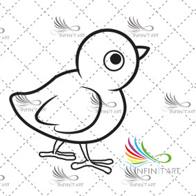 283x283 Infinitart Line Drawing Chick Vector Design - Line Drawing Chicken