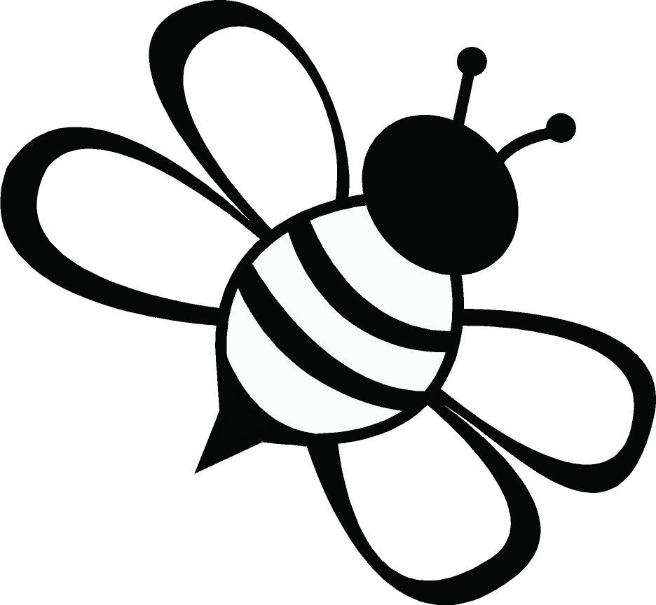 936x864 Line Drawing Simple Bee - Line Drawing Clipart