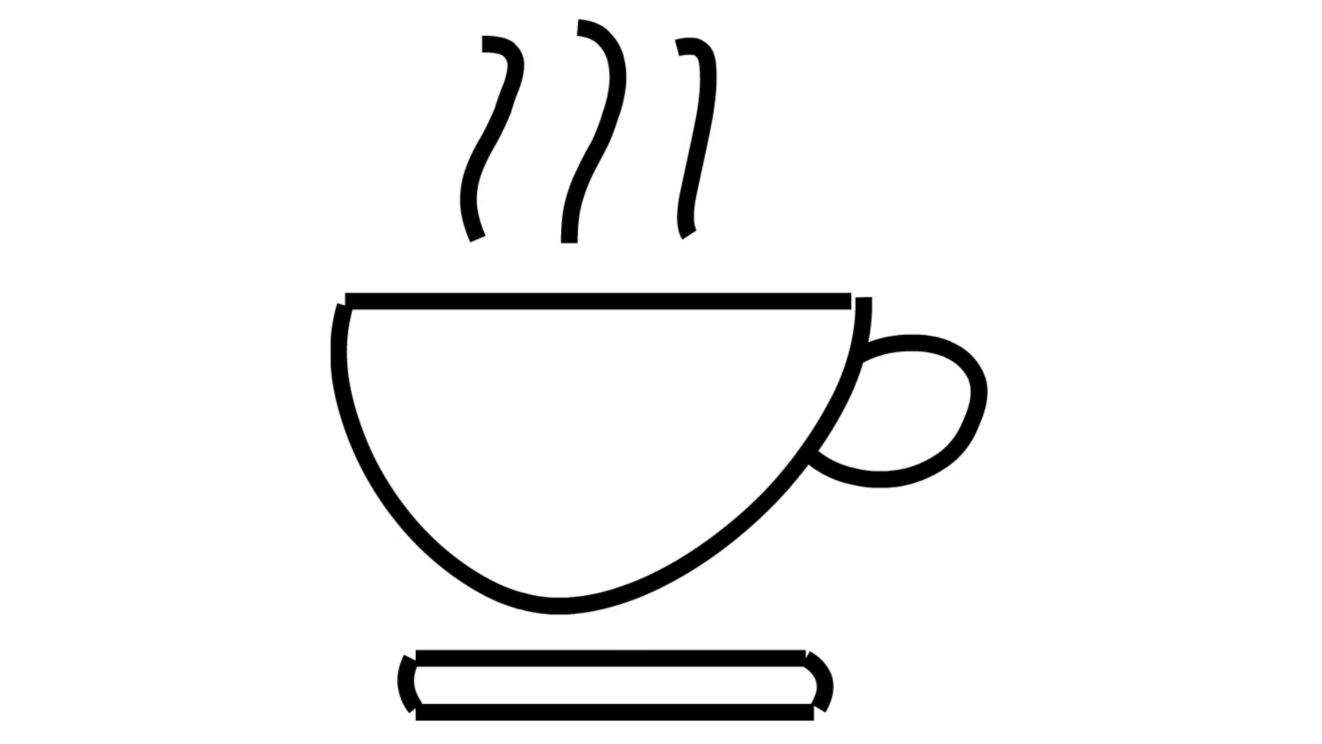 1920x1080 Coffee Tea Cup With Smoke Line Drawing Illustration Animation - Line Drawing Coffee Cup
