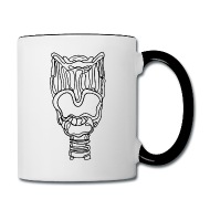 190x190 Peachie Speechie Line Larynx - Line Drawing Coffee Cup