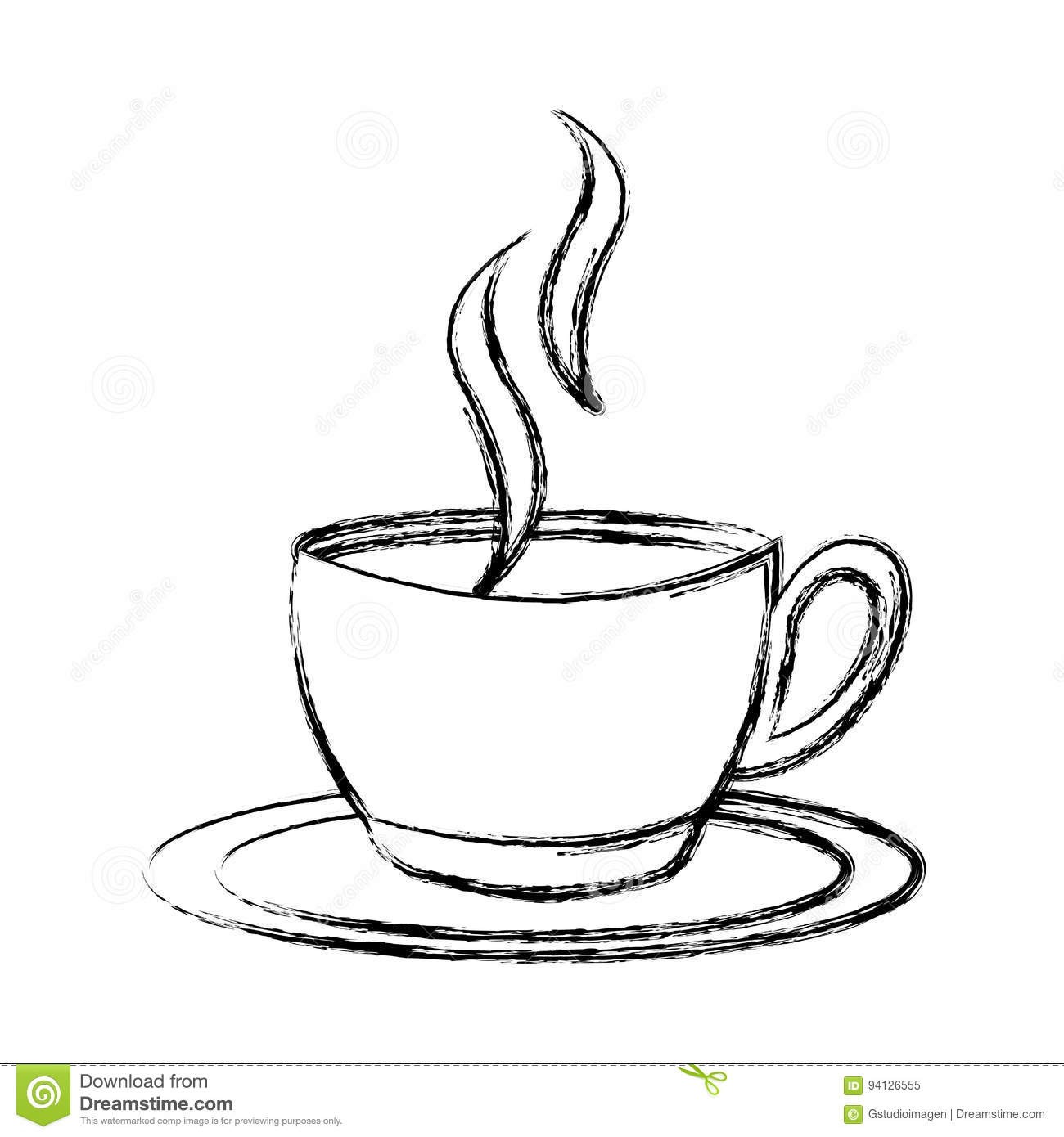 1300x1390 Sketch Draw Coffee Cup Cartoon Vector Graphic Design - Line Drawing Coffee Cup