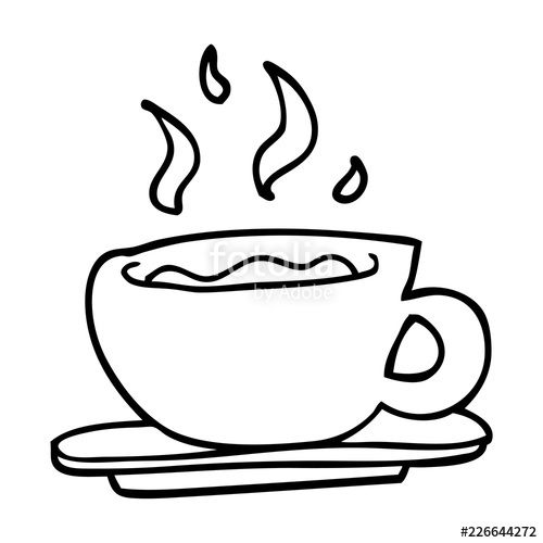 500x500 Line Drawing Cartoon Coffee Cup Stock Image And Royalty Free - Line Drawing Coffee Cup