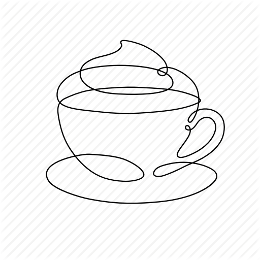 512x512 Caffeine, Coffee, Cup, Line, Morning, Pen Icon - Line Drawing Coffee Cup