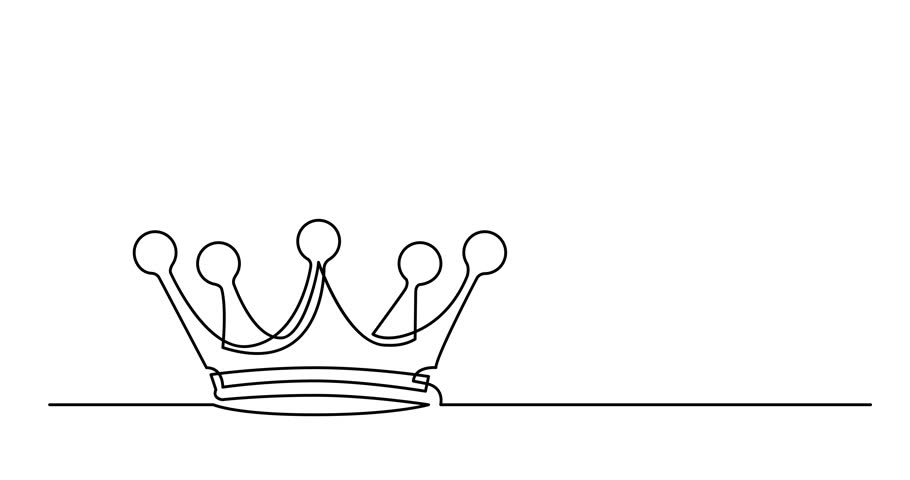 910x480 Crown Icon Stock Video Footage - Line Drawing Crown