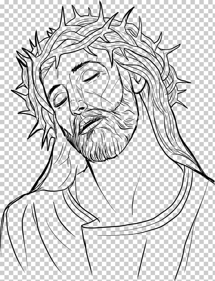 728x950 Drawing Crown Of Thorns Line Art Religion, Jesus Png Clipart - Line Drawing Crown